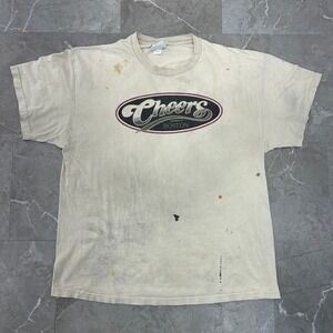 Vintage Cheers Graphic Tee Mens XL Distressed Boston Short Sleeve Shirt
